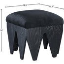 Meridian Altair Black Velour Fur Fabric Bench IMAGE 6