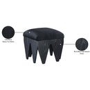 Meridian Altair Black Velour Fur Fabric Bench IMAGE 7