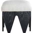 Meridian Altair Cream Velour Fur Fabric Bench IMAGE 3