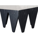 Meridian Altair Cream Velour Fur Fabric Bench IMAGE 5