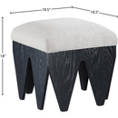 Meridian Altair Cream Velour Fur Fabric Bench IMAGE 6
