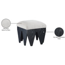 Meridian Altair Cream Velour Fur Fabric Bench IMAGE 7