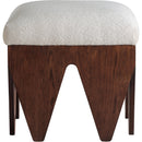 Meridian Altair Beige Velour Fur Fabric Bench IMAGE 3