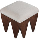 Meridian Altair Beige Velour Fur Fabric Bench IMAGE 4