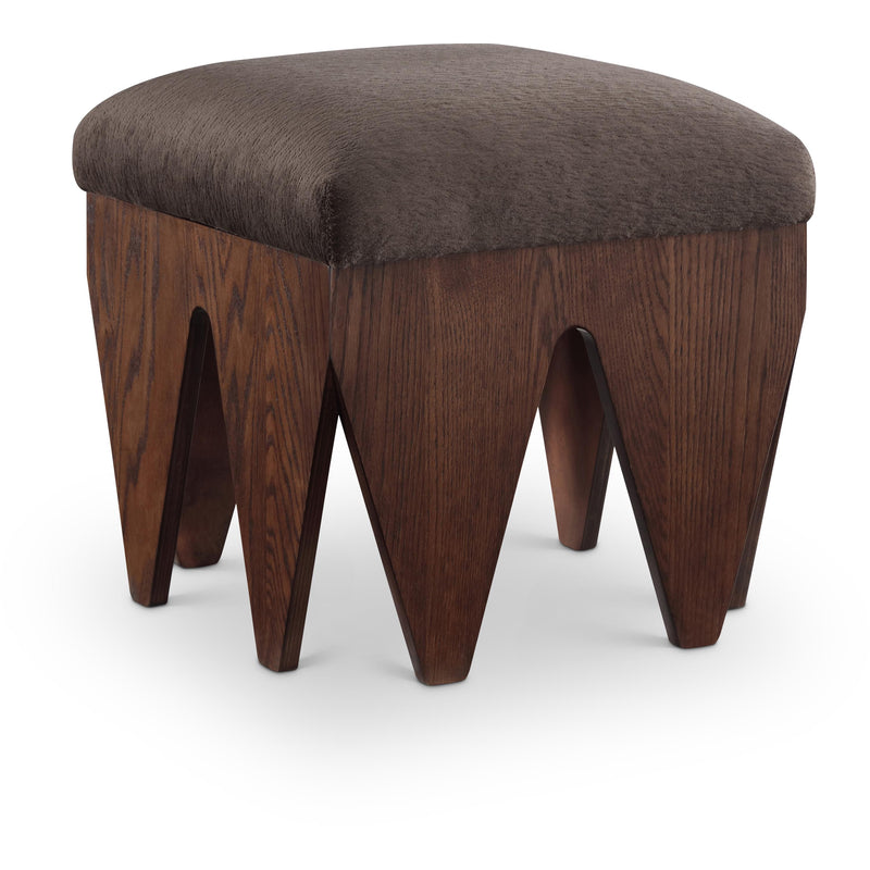 Meridian Altair Brown Velour Fur Fabric Bench IMAGE 1