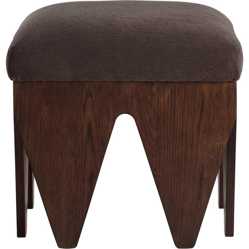 Meridian Altair Brown Velour Fur Fabric Bench IMAGE 3