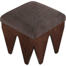 Meridian Altair Brown Velour Fur Fabric Bench IMAGE 4