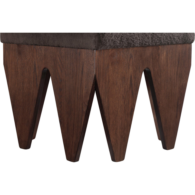 Meridian Altair Brown Velour Fur Fabric Bench IMAGE 5