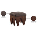 Meridian Altair Brown Velour Fur Fabric Bench IMAGE 7