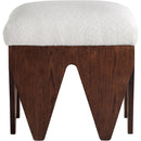 Meridian Altair Cream Velour Fur Fabric Bench IMAGE 3