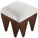 Meridian Altair Cream Velour Fur Fabric Bench IMAGE 4