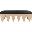 Meridian Altair Black Velour Fur Fabric Bench IMAGE 3