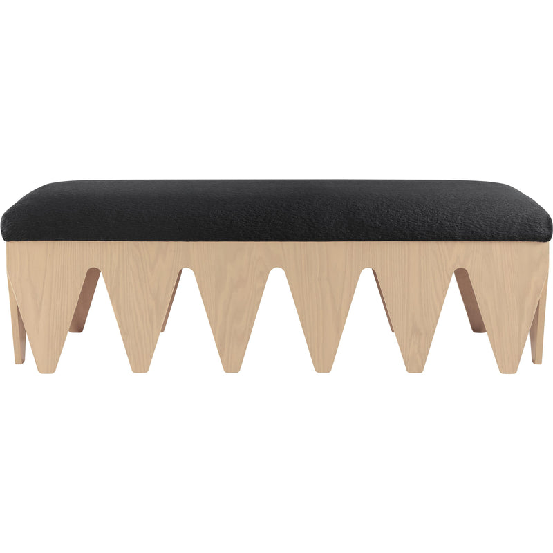 Meridian Altair Black Velour Fur Fabric Bench IMAGE 3