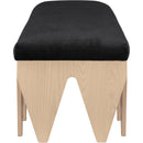 Meridian Altair Black Velour Fur Fabric Bench IMAGE 4