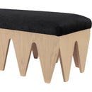 Meridian Altair Black Velour Fur Fabric Bench IMAGE 5