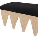 Meridian Altair Black Velour Fur Fabric Bench IMAGE 6