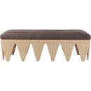 Meridian Altair Brown Velour Fur Fabric Bench IMAGE 3