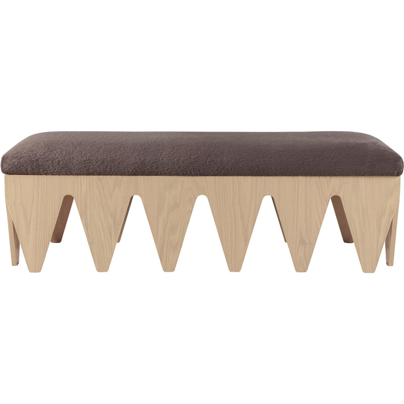 Meridian Altair Brown Velour Fur Fabric Bench IMAGE 3