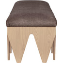 Meridian Altair Brown Velour Fur Fabric Bench IMAGE 4