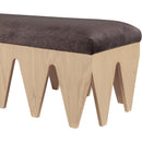 Meridian Altair Brown Velour Fur Fabric Bench IMAGE 5