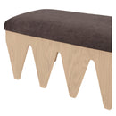 Meridian Altair Brown Velour Fur Fabric Bench IMAGE 6