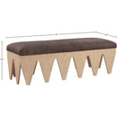 Meridian Altair Brown Velour Fur Fabric Bench IMAGE 7