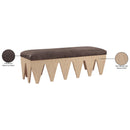 Meridian Altair Brown Velour Fur Fabric Bench IMAGE 8