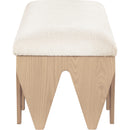 Meridian Altair Cream Velour Fur Fabric Bench IMAGE 4