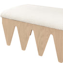 Meridian Altair Cream Velour Fur Fabric Bench IMAGE 6