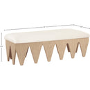 Meridian Altair Cream Velour Fur Fabric Bench IMAGE 7