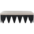 Meridian Altair Beige Velour Fur Fabric Bench IMAGE 3