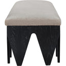 Meridian Altair Beige Velour Fur Fabric Bench IMAGE 4