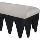 Meridian Altair Beige Velour Fur Fabric Bench IMAGE 5