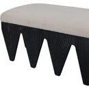 Meridian Altair Beige Velour Fur Fabric Bench IMAGE 6