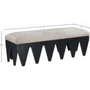 Meridian Altair Beige Velour Fur Fabric Bench IMAGE 7