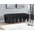 Meridian Altair Black Velour Fur Fabric Bench IMAGE 2