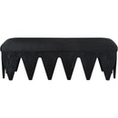 Meridian Altair Black Velour Fur Fabric Bench IMAGE 3