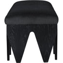 Meridian Altair Black Velour Fur Fabric Bench IMAGE 4