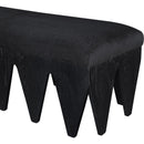 Meridian Altair Black Velour Fur Fabric Bench IMAGE 5