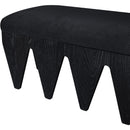 Meridian Altair Black Velour Fur Fabric Bench IMAGE 6