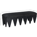 Meridian Altair Black Velour Fur Fabric Bench IMAGE 7