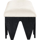 Meridian Altair Cream Velour Fur Fabric Bench IMAGE 4