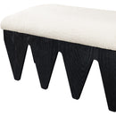 Meridian Altair Cream Velour Fur Fabric Bench IMAGE 6