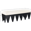 Meridian Altair Cream Velour Fur Fabric Bench IMAGE 7
