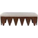 Meridian Altair Beige Velour Fur Fabric Bench IMAGE 3