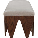 Meridian Altair Beige Velour Fur Fabric Bench IMAGE 4