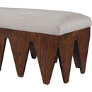 Meridian Altair Beige Velour Fur Fabric Bench IMAGE 5