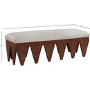 Meridian Altair Beige Velour Fur Fabric Bench IMAGE 7
