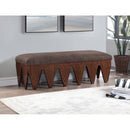 Meridian Altair Brown Velour Fur Fabric Bench IMAGE 2
