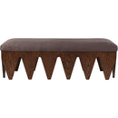 Meridian Altair Brown Velour Fur Fabric Bench IMAGE 3